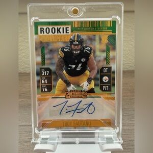 2024 Panini Contenders Green
Laser Rookie Ticket Auto RC #186 -
Troy Fautanu